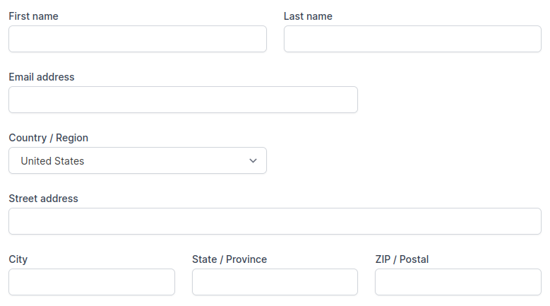 A settings page form